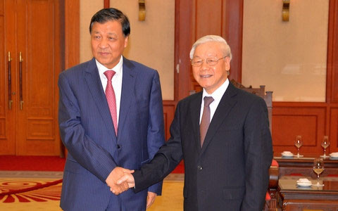 Tổng Bí thư Nguyễn Phú Trọng tiếp Bí thư Ban Bí thư Trung ương Đảng Cộng sản Trung Quốc
