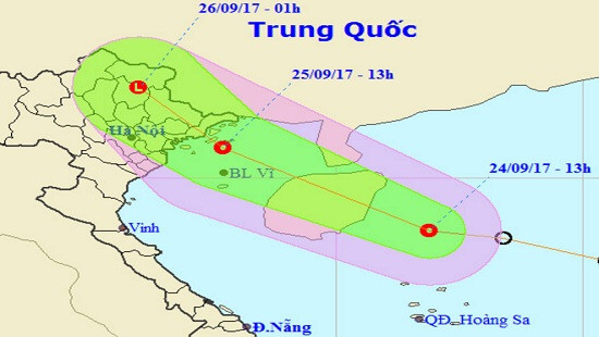 Áp thấp nhiệt đới đổ bộ vào đất liền các tỉnh Quảng Ninh – Hải Phòng