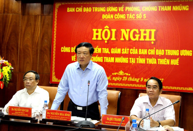 Công bố kết quả kiểm tra phòng, chống tham nhũng tại Thừa Thiên-Huế