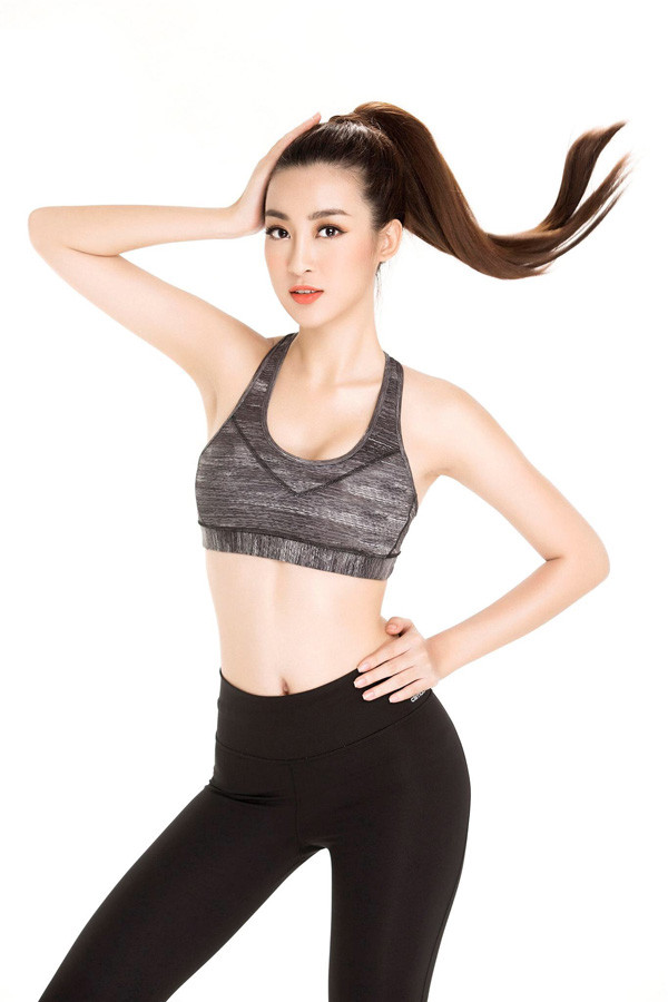 Mỹ Linh khoe hình thể chuẩn từng milimet khi tập gym, bứt phá đến Miss World 2017