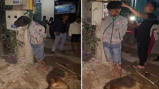 Bắc Giang: Nam thanh niên trộm chó bị đánh nhừ tử, treo cổ vào cột điện