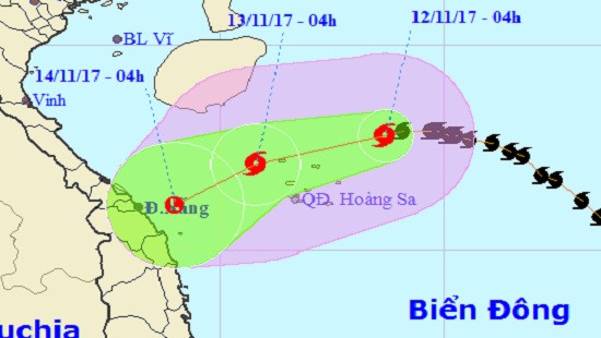 Bão số 13 suy yếu, gây mưa dông mạnh vùng biển từ Quảng Trị đến Quảng Ngãi