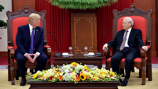Tổng Bí thư Nguyễn Phú Trọng tiếp Tổng thống Hoa Kỳ Donald Trump