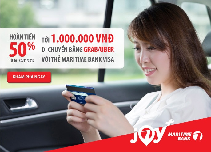 Maritime Bank phối hợp với Grab và Uber mang đến ưu đãi ‘khủng’ cho khách hàng