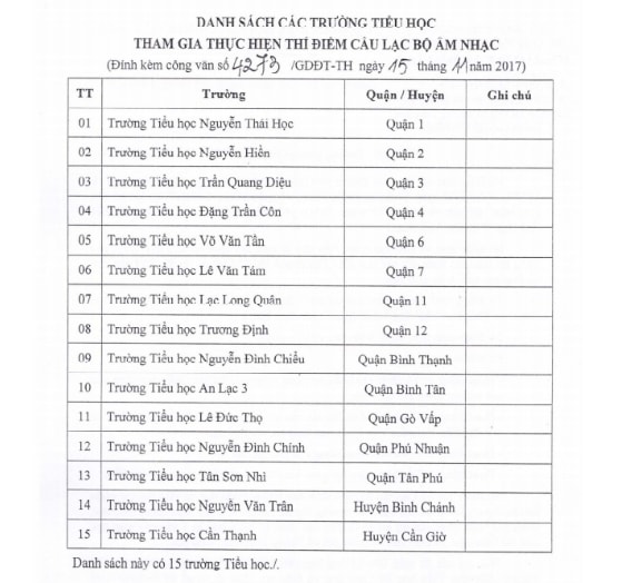 TP. HCM triển khai dự án câu lạc bộ sáo Recorder ở tiểu học