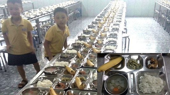 Thông tin về bữa ăn của học sinh ở Trường tiểu học An Dương