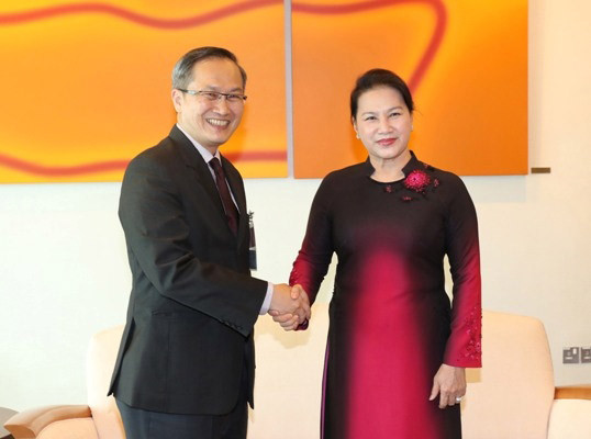 Chủ tịch Quốc hội Nguyễn Thị Kim Ngân tiếp đại diện các doanh nghiệp Singapore 