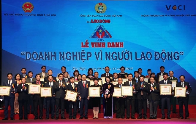 BIDV xuất sắc nhận giải thưởng “Doanh nghiệp vì Người lao động” năm 2017