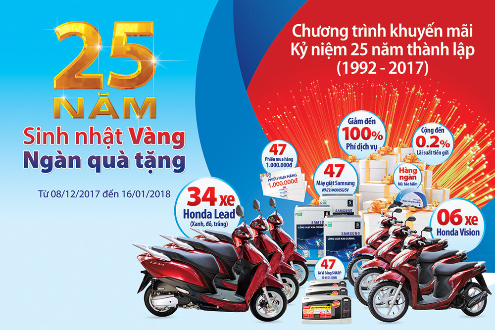 Ngân hàng Bản Việt khuyến mãi lớn mừng sinh nhật lần thứ 25