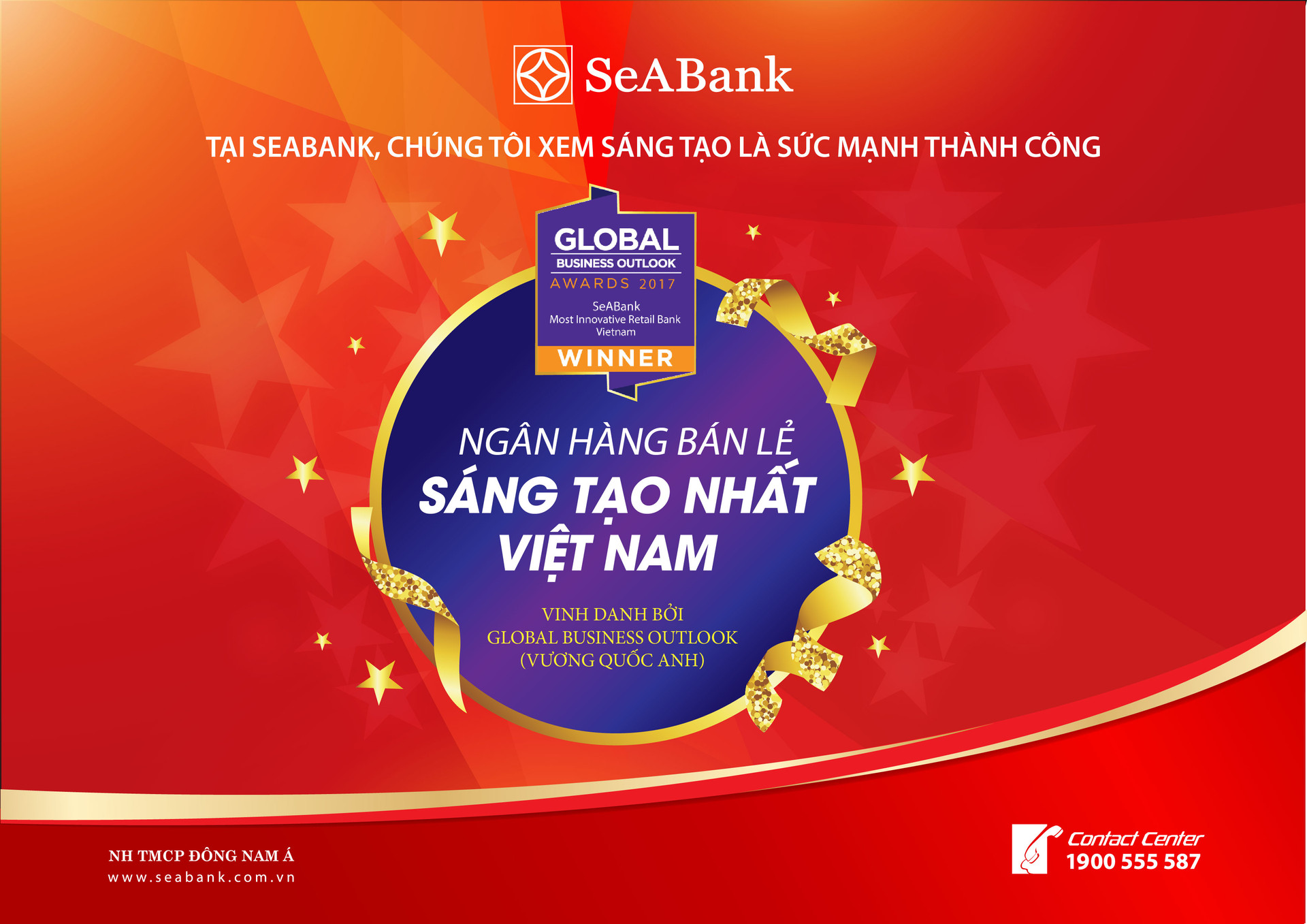 SeABank được Global Bussiness Outlook trao vinh danh “Ngân hàng bán lẻ sáng tạo nhất Việt Nam”