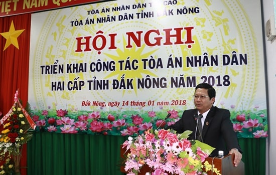 Hội nghị triển khai công tác TAND hai cấp tỉnh Đắk Nông năm 2018