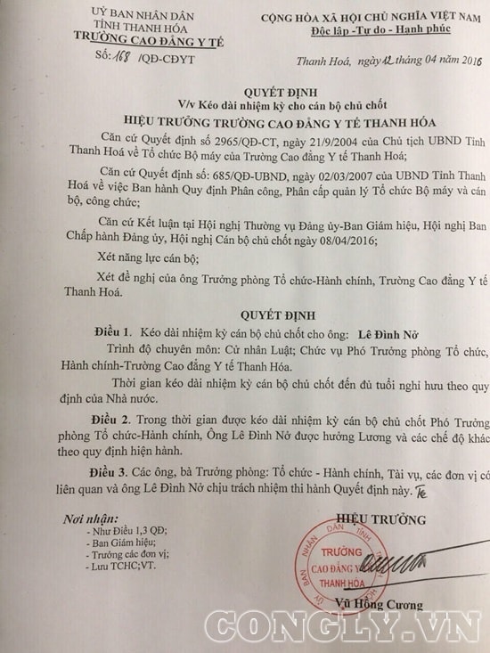 Trường CĐ Y tế Thanh Hóa: Nhiều sai phạm trong bổ nhiệm cán bộ