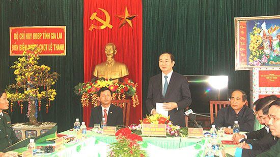 Chủ tịch nước Trần Đại Quang thăm và chúc Tết tại tỉnh Gia Lai