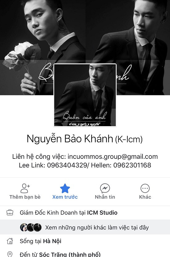 K-ICM - Nguyễn Bảo Khánh lên tiếng vì facebook bị giả mạo