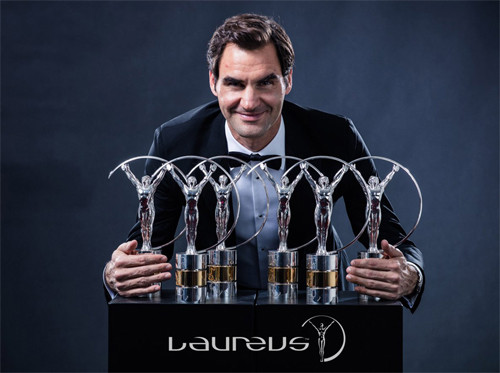 Federer được xem như ngôi sao thể thao hay nhất năm 2017, với chiến thắng ở giải Laureus. Ảnh: Laureus.