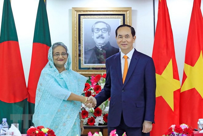Chủ tịch nước Trần Đại Quang hội kiến, hội đàm với các nhà lãnh đạo Bangladesh