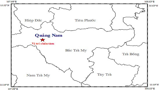Quảng Nam: Xảy ra trận động đất mạnh 3,4 độ Richter