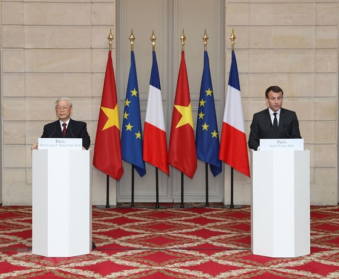 Tổng Bí thư Nguyễn Phú Trọng và Tổng thống Pháp hội đàm, gặp gỡ báo chí