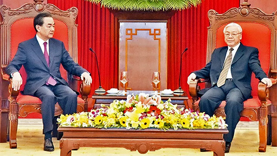 Tổng Bí thư Nguyễn Phú Trọng tiếp Bộ trưởng Ngoại giao Trung Quốc