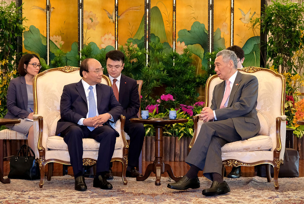 Thủ tướng Singapore đón và hội đàm với Thủ tướng Nguyễn Xuân Phúc