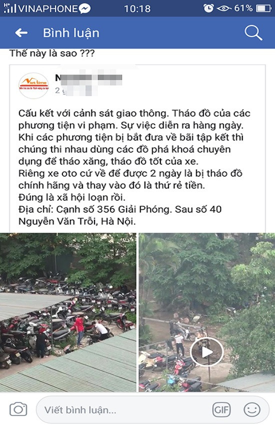 CSGT Hà Nội lên tiếng về clip cấu kết tháo đồ của xe máy bị tạm giữ