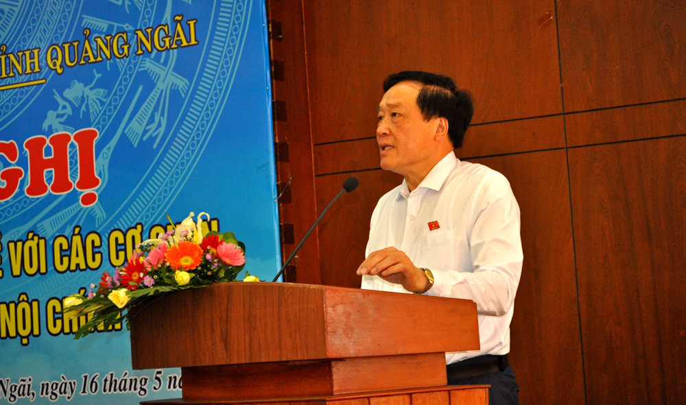 Chánh án TANDTC Nguyễn Hòa Bình tiếp xúc cử tri tại Quảng Ngãi