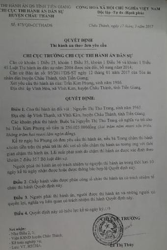 Tiền Giang: Cơ quan THADS huyện Châu Thành bị tố làm việc tắc trách