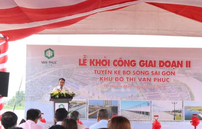 Khởi công xây dựng 3,4 km tuyến bờ kè sông Sài Gòn-khu đô thị Vạn Phúc
