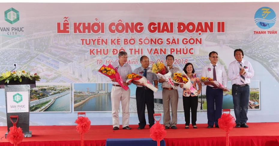 Khởi công xây dựng 3,4 km tuyến bờ kè sông Sài Gòn-khu đô thị Vạn Phúc