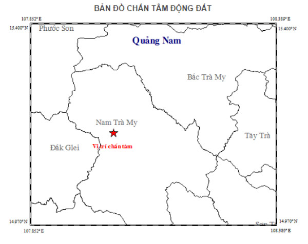 Lại xảy ra động đất ở huyện miền núi tỉnh Quảng Nam