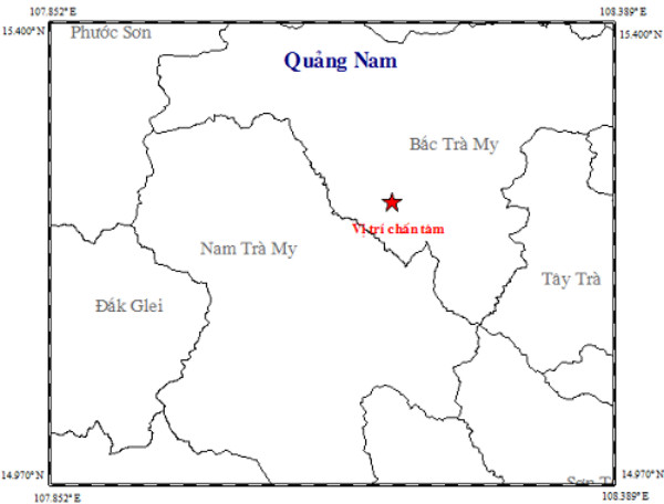 Quảng Nam: Trong 1 giờ xảy ra 4 trận động đất 