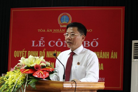 Bổ nhiệm Phó Chánh án TAND tỉnh Thanh Hóa