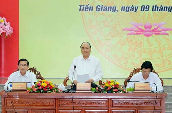 Thủ tướng làm việc với lãnh đạo tỉnh Tiền Giang