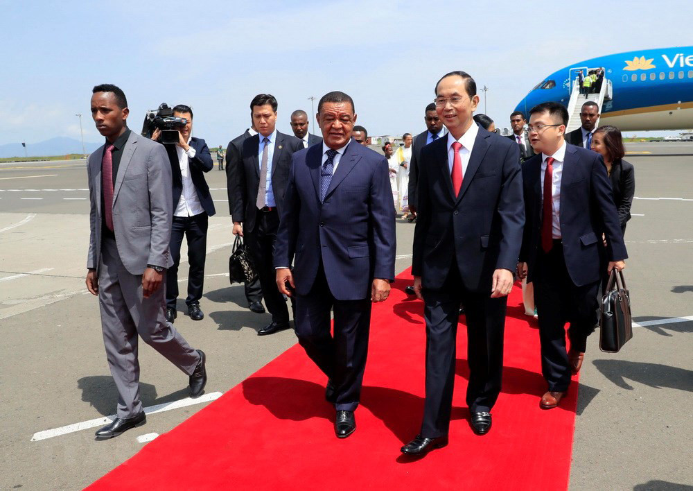 Tổng thống Ethiopia đón và hội đàm với Chủ tịch nước Trần Đại Quang