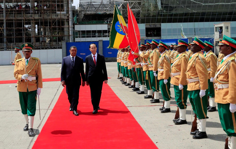 Tổng thống Ethiopia đón và hội đàm với Chủ tịch nước Trần Đại Quang