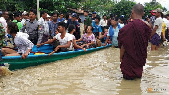 Myanmar: Vỡ đập tưới tiêu khiến 100 ngôi làng ngập trong nước lũ