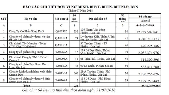 Tập đoàn và các công ty lớn nợ BHXH hàng chục tỉ đồng