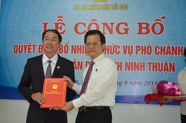  Bổ nhiệm Phó Chánh án TAND tỉnh Ninh Thuận