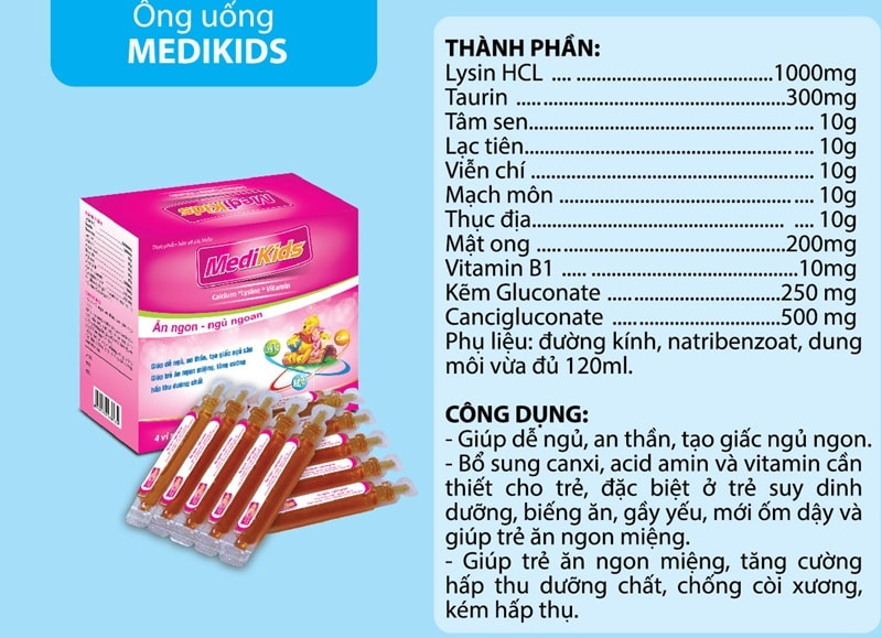 Thu hồi lô thực phẩm bổ sung Medikids cho trẻ em