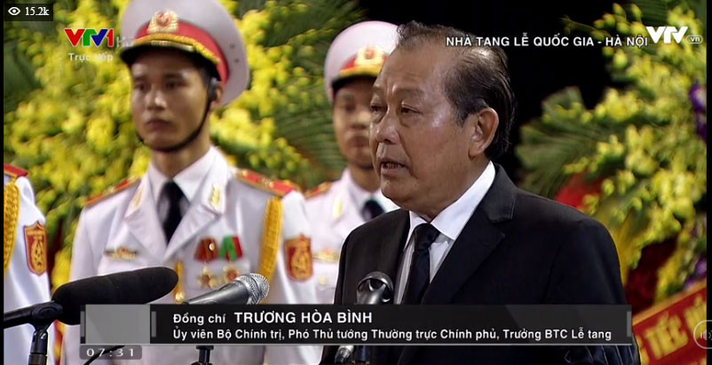 Trực tiếp Lễ truy điệu Chủ tịch nước Trần Đại Quang