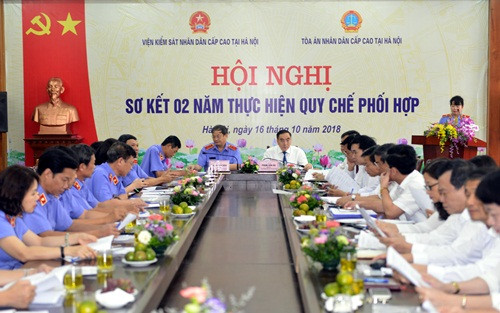 Phối hợp giữa TAND cấp cao và VKSND cấp cao tại Hà Nội: Chất lượng giải quyết các loại án đã được nâng lên