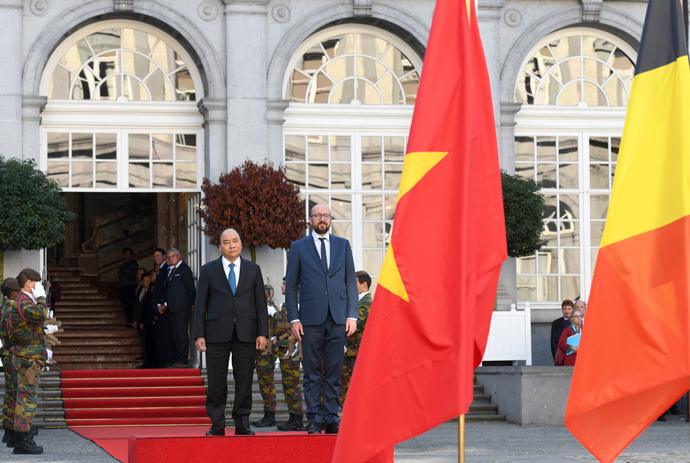 Thủ tướng Bỉ đón và hội đàm với Thủ tướng Nguyễn Xuân Phúc