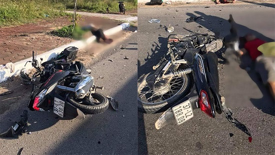 Hai xe máy đấu đầu, 2 người tử vong tại chỗ