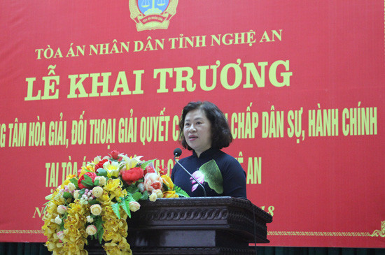 TAND hai cấp tỉnh Nghệ An khai trương các trung tâm hòa giải, đối thoại tại Tòa án