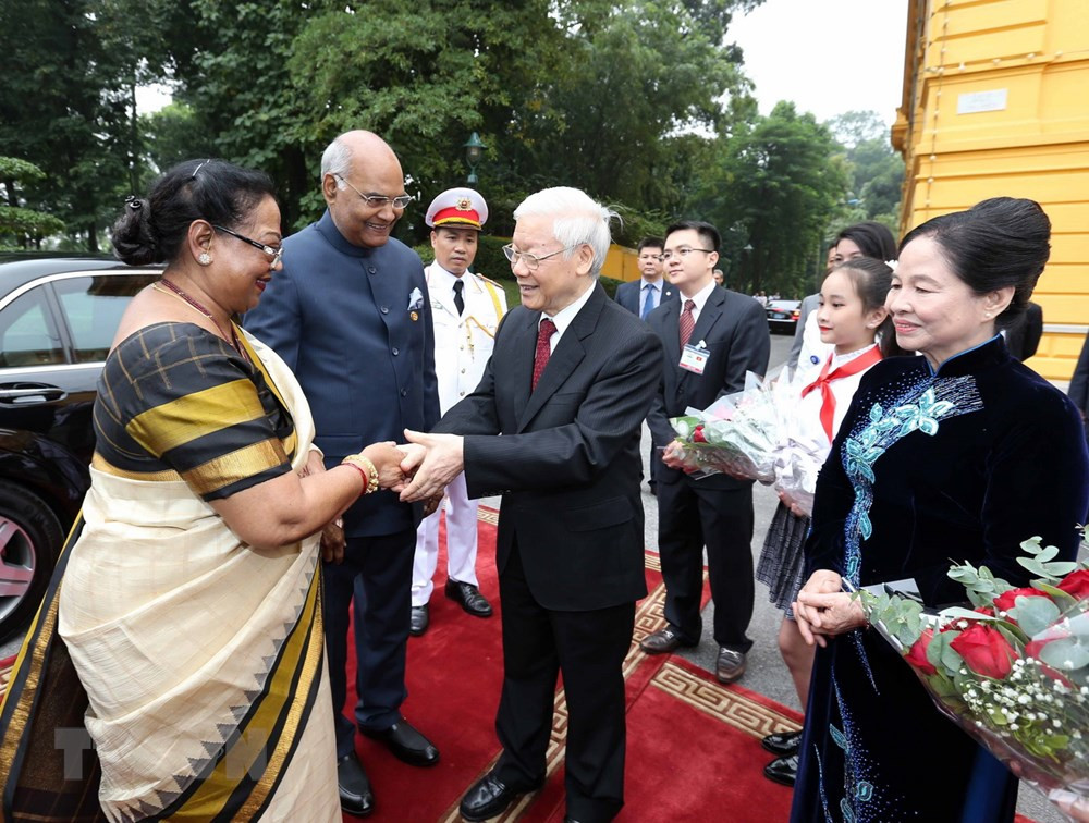 Tổng Bí thư, Chủ tịch nước chủ trì Lễ đón Tổng thống Ấn Độ