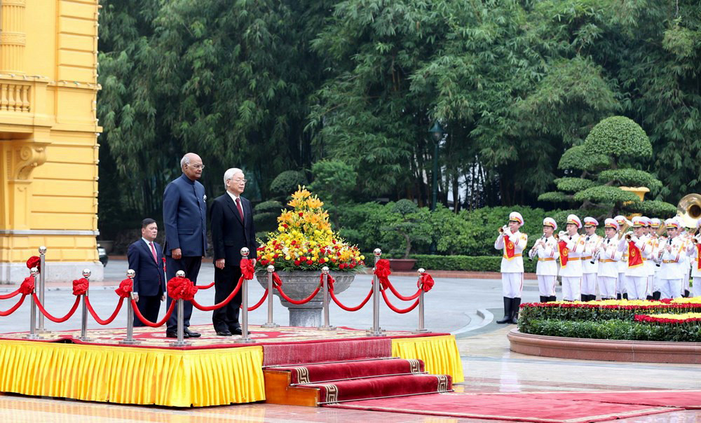 Tổng Bí thư, Chủ tịch nước chủ trì Lễ đón Tổng thống Ấn Độ