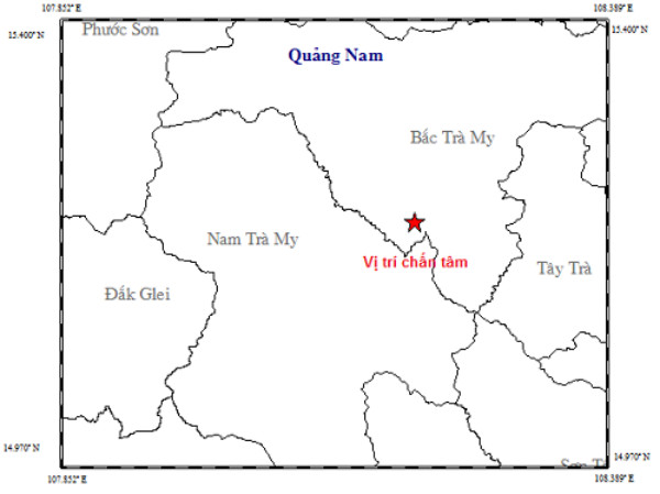 2 ngày xảy ra 2 trận động đất ở huyện Bắc Trà My
