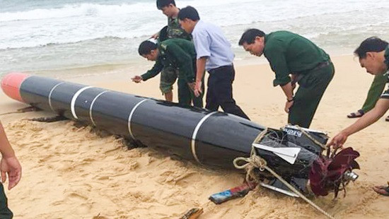 Bộ Quốc phòng thông tin vật thể dạt vào biển Phú Yên là ngư lôi nước ngoài