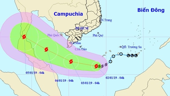 Bão số 1 giật cấp 10, áp sát mũi Cà Mau