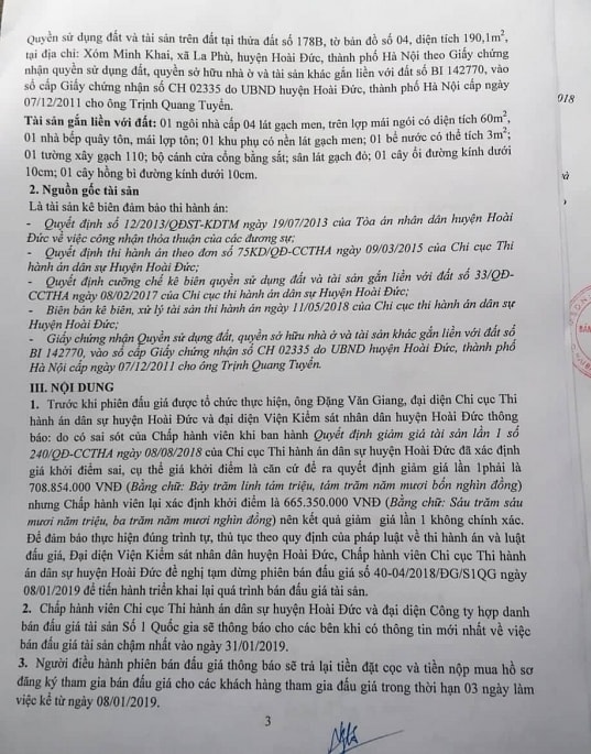 Chấp hành viên Chi cục THADS huyện Hoài Đức liên tiếp “dính” sai phạm